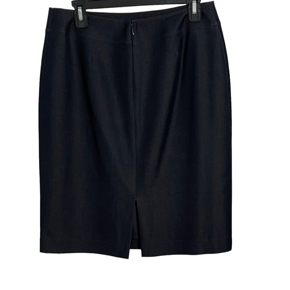 TAHARI DARK DENIM BUCKLE FRONT BLAZER & PENCIL SKIRT SIZE 8 - Picture 8 of 9